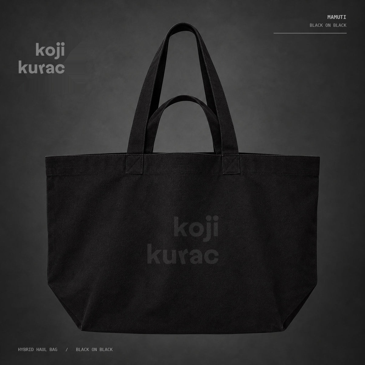 hybrid haul bag 'koji kurac' — black on black